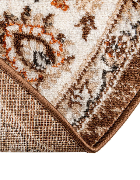 Brown 5' 3 x 5' 3 Charlotte Round Area Rug 100% Polypropylene With Jute Backing Traditional Classical Durable Carpet for Living Dining Office Rooms for Sale at Rug Engine
