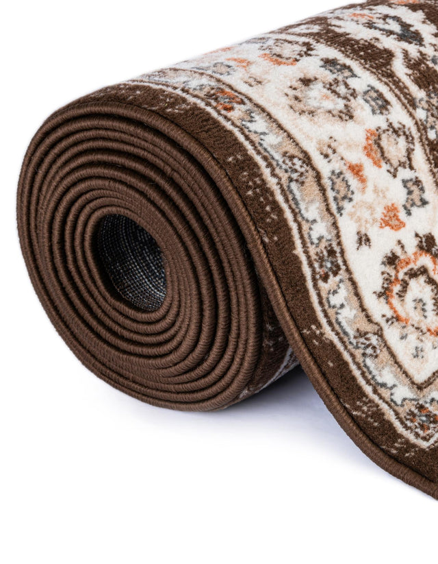 Brown 7' 10 x 7' 10 Charlotte Round Area Rug 100% Polypropylene With Jute Backing Traditional Classical Durable Carpet for Living Dining Office Rooms for Sale at Rug Engine