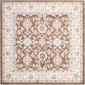 Brown 7' 10 x 7' 10 Charlotte Square Area Rug 100% Polypropylene With Jute Backing Traditional Classical Durable Carpet for Living Dining Office Rooms for Sale at Rug Engine