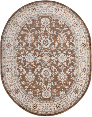 Brown 7' 10 x 10' Charlotte Oval Area Rug 100% Polypropylene With Jute Backing Traditional Classical Durable Carpet for Living Dining Office Rooms for Sale at Rug Engine
