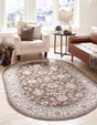 Brown 7' 10 x 10' Charlotte Oval Area Rug 100% Polypropylene With Jute Backing Traditional Classical Durable Carpet for Living Dining Office Rooms for Sale at Rug Engine