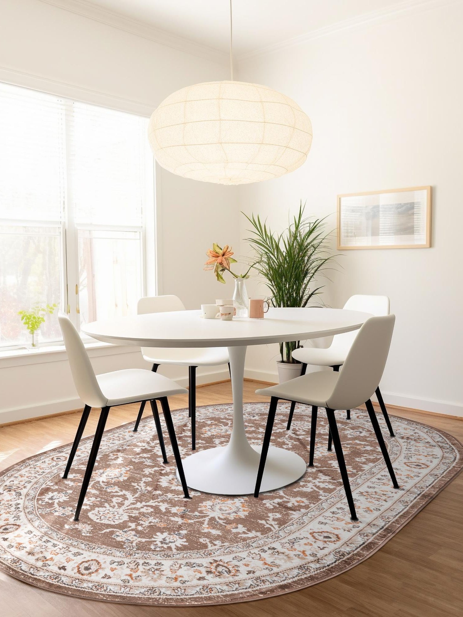 Brown 7' 10 x 10' Charlotte Oval Area Rug 100% Polypropylene With Jute Backing Traditional Classical Durable Carpet for Living Dining Office Rooms for Sale at Rug Engine