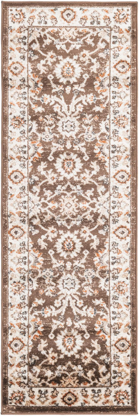 Brown 2' x 6' 1 Charlotte Runner Area Rug 100% Polypropylene With Jute Backing Traditional Classical Durable Carpet for Living Dining Office Rooms for Sale at Rug Engine