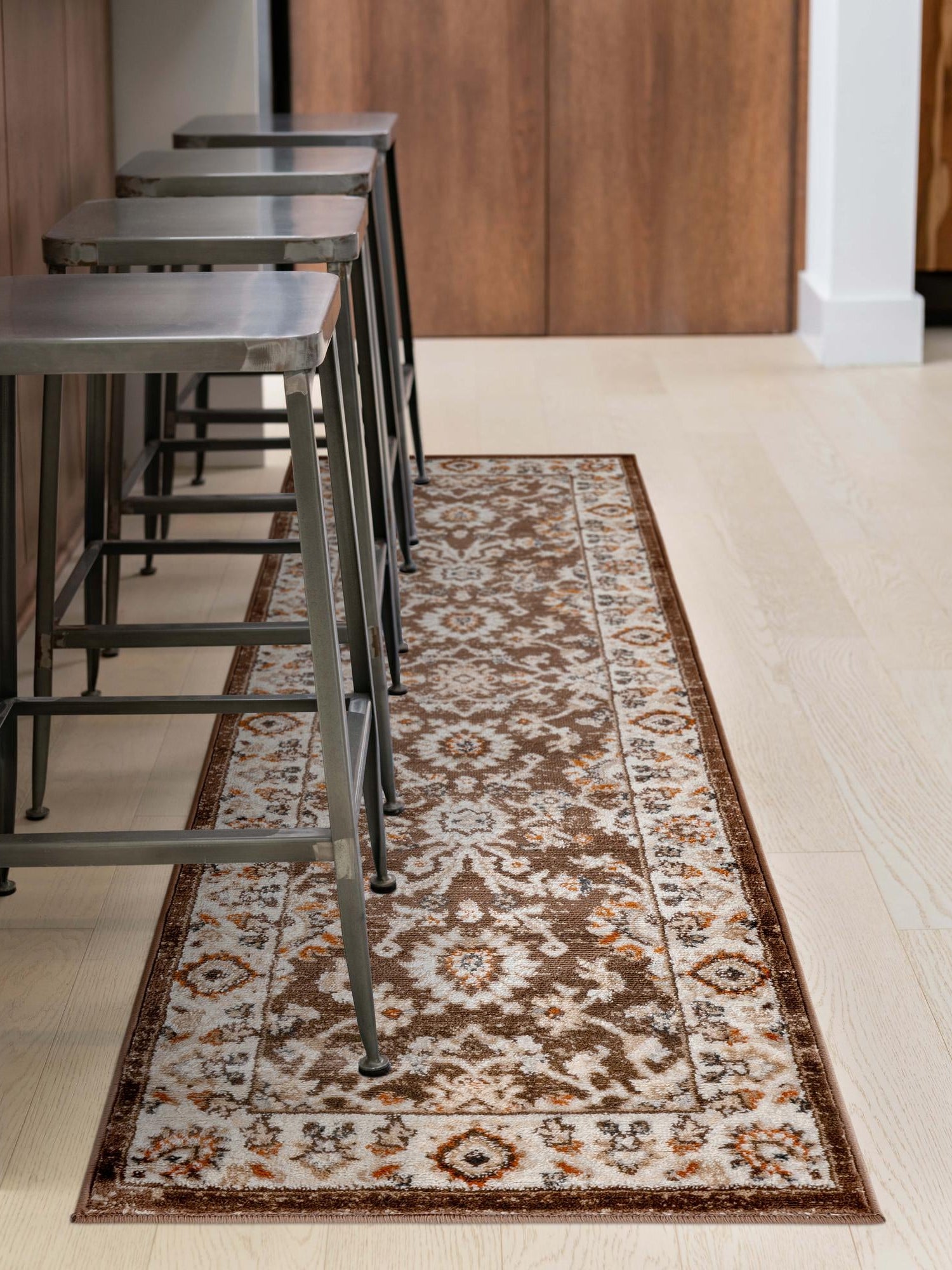 Brown 3' 1 x 13' 1 Charlotte Runner Area Rug 100% Polypropylene With Jute Backing Traditional Classical Durable Carpet for Living Dining Office Rooms for Sale at Rug Engine