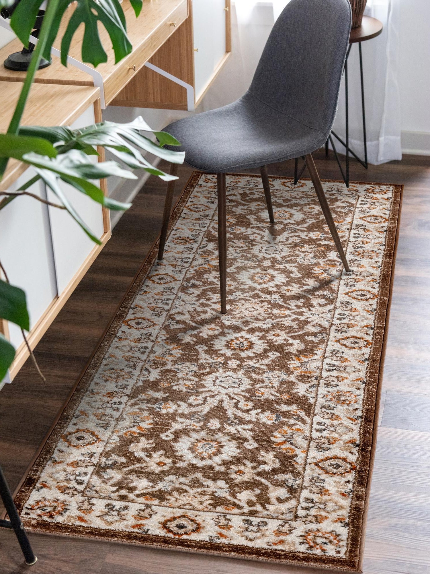 Brown 2' x 8' Charlotte Runner Area Rug 100% Polypropylene With Jute Backing Traditional Classical Durable Carpet for Living Dining Office Rooms for Sale at Rug Engine