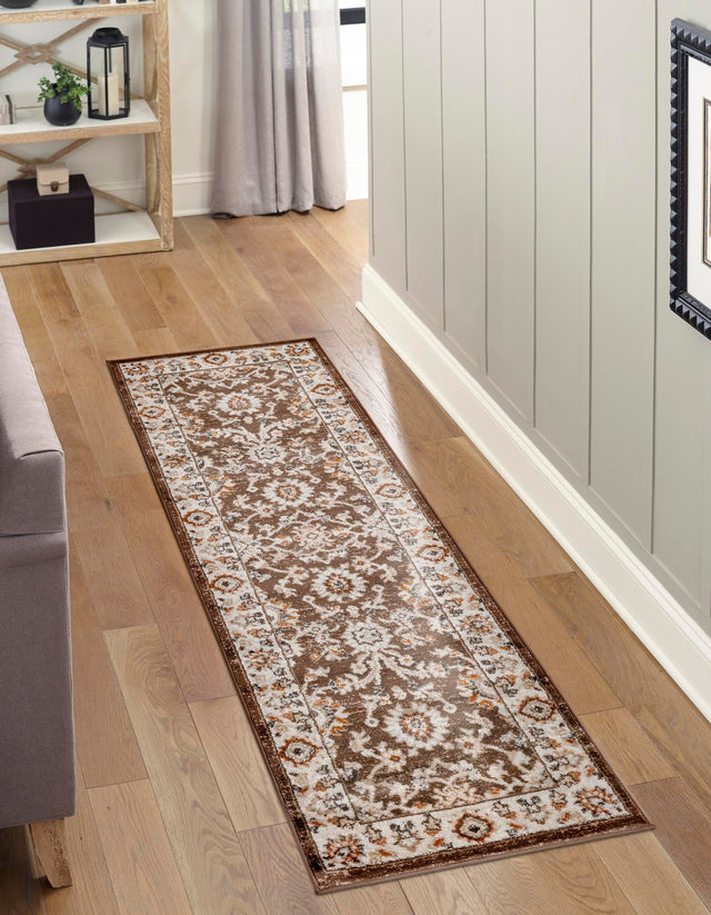 Brown 2' x 10' Charlotte Runner Area Rug 100% Polypropylene With Jute Backing Traditional Classical Durable Carpet for Living Dining Office Rooms for Sale at Rug Engine