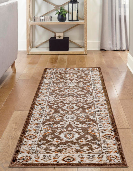 Brown 2' x 6' 1 Charlotte Runner Area Rug 100% Polypropylene With Jute Backing Traditional Classical Durable Carpet for Living Dining Office Rooms for Sale at Rug Engine