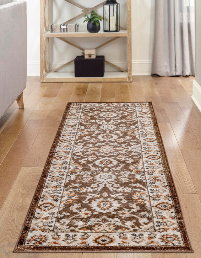 Brown 2' x 6' 1 Charlotte Runner Area Rug 100% Polypropylene With Jute Backing Traditional Classical Durable Carpet for Living Dining Office Rooms for Sale at Rug Engine