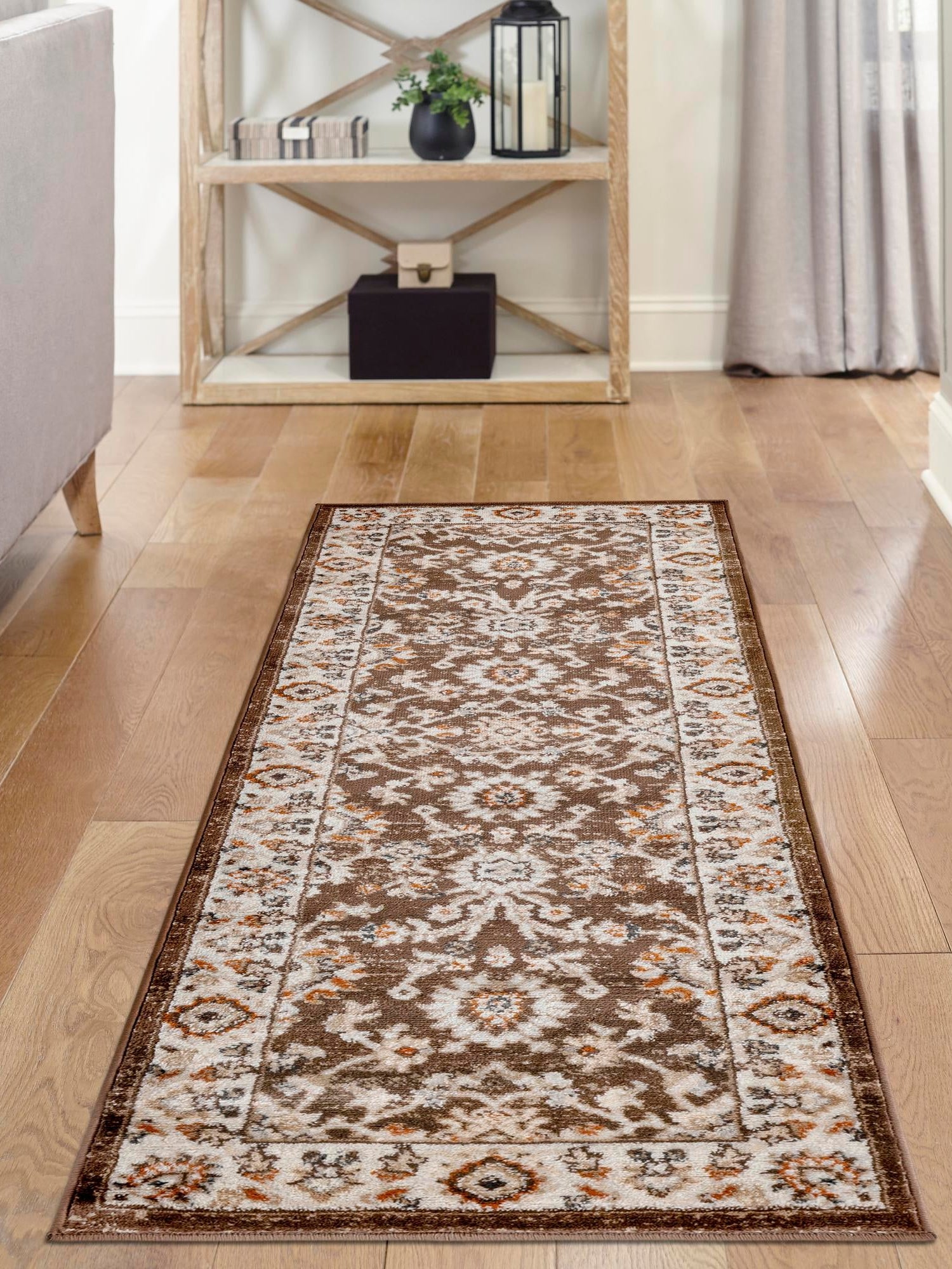 Brown 2' x 8' Charlotte Runner Area Rug 100% Polypropylene With Jute Backing Traditional Classical Durable Carpet for Living Dining Office Rooms for Sale at Rug Engine