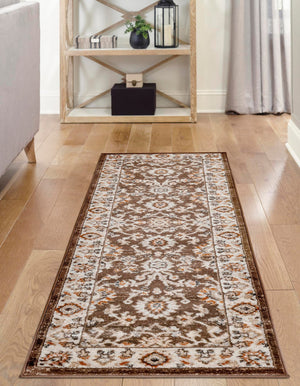 Brown 2' x 8' Charlotte Runner Area Rug 100% Polypropylene With Jute Backing Traditional Classical Durable Carpet for Living Dining Office Rooms for Sale at Rug Engine