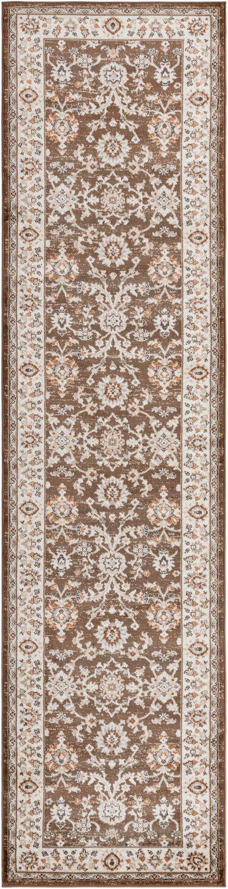 Brown 3' 1 x 13' 1 Charlotte Runner Area Rug 100% Polypropylene With Jute Backing Traditional Classical Durable Carpet for Living Dining Office Rooms for Sale at Rug Engine