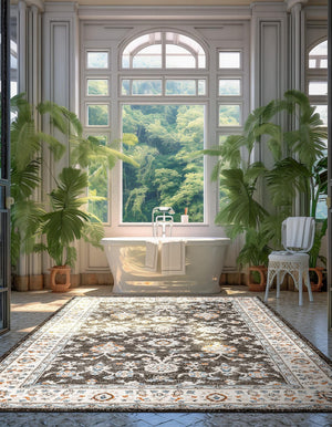 Fume Gray 10' x 14' 1 Charlotte Rectangle Area Rug 100% Polypropylene With Jute Backing Traditional Classical Durable Carpet for Living Dining Office Rooms for Sale at Rug Engine