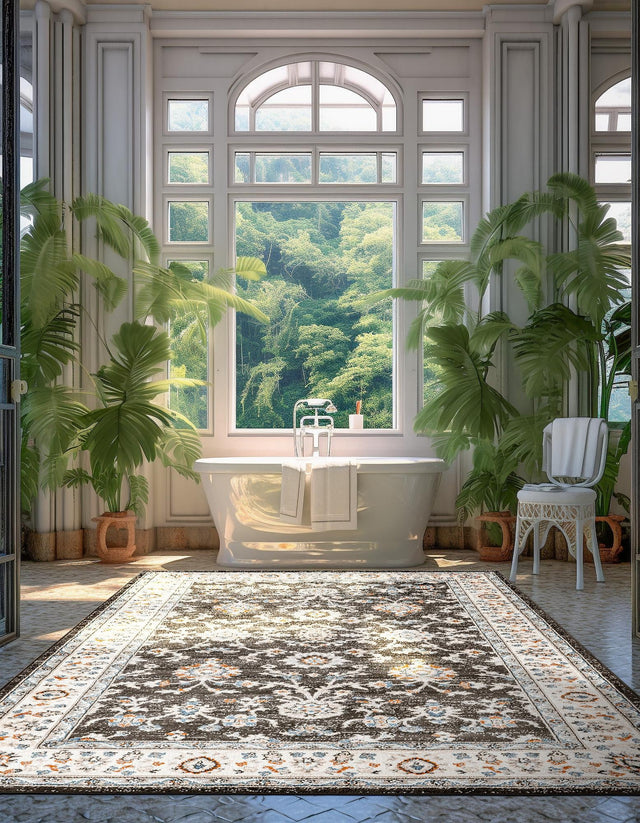 Fume Gray 7' 1 x 10' Charlotte Rectangle Area Rug 100% Polypropylene With Jute Backing Traditional Classical Durable Carpet for Living Dining Office Rooms for Sale at Rug Engine