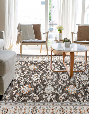 Fume Gray 7' 1 x 10' Charlotte Rectangle Area Rug 100% Polypropylene With Jute Backing Traditional Classical Durable Carpet for Living Dining Office Rooms for Sale at Rug Engine