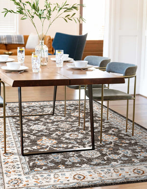 Fume Gray 6' 1 x 9' Charlotte Rectangle Area Rug 100% Polypropylene With Jute Backing Traditional Classical Durable Carpet for Living Dining Office Rooms for Sale at Rug Engine