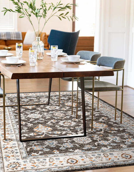 Fume Gray 4' 1 x 6' 1 Charlotte Rectangle Area Rug 100% Polypropylene With Jute Backing Traditional Classical Durable Carpet for Living Dining Office Rooms for Sale at Rug Engine