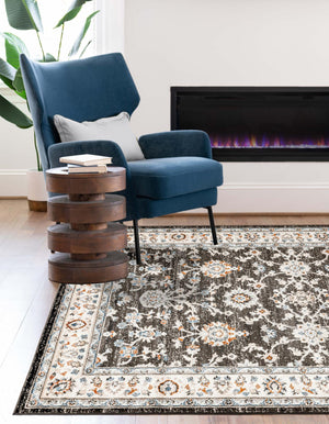 Fume Gray 5' 3 x 8' Charlotte Rectangle Area Rug 100% Polypropylene With Jute Backing Traditional Classical Durable Carpet for Living Dining Office Rooms for Sale at Rug Engine