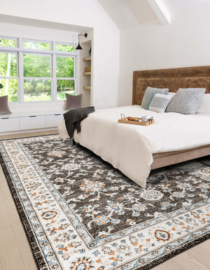 Fume Gray 4' 1 x 6' 1 Charlotte Rectangle Area Rug 100% Polypropylene With Jute Backing Traditional Classical Durable Carpet for Living Dining Office Rooms for Sale at Rug Engine