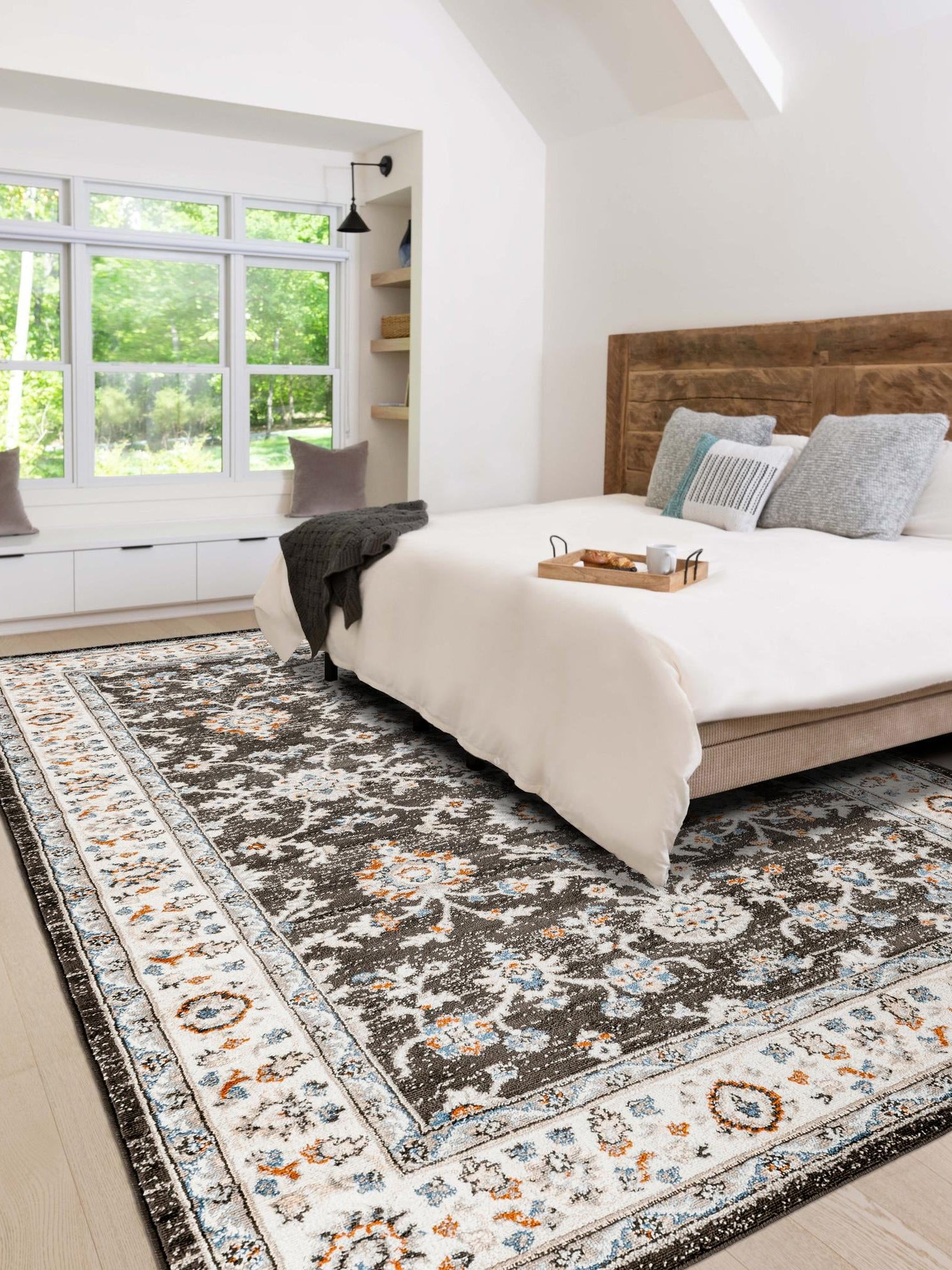 Fume Gray 9' x 12' Charlotte Rectangle Area Rug 100% Polypropylene With Jute Backing Traditional Classical Durable Carpet for Living Dining Office Rooms for Sale at Rug Engine