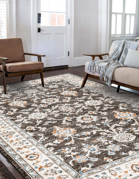 Fume Gray 9' x 12' Charlotte Rectangle Area Rug 100% Polypropylene With Jute Backing Traditional Classical Durable Carpet for Living Dining Office Rooms for Sale at Rug Engine