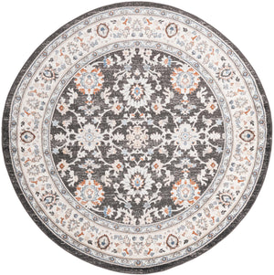 Fume Gray 7' 10 x 7' 10 Charlotte Round Area Rug 100% Polypropylene With Jute Backing Traditional Classical Durable Carpet for Living Dining Office Rooms for Sale at Rug Engine