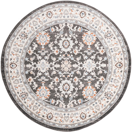 Fume Gray 7' 10 x 7' 10 Charlotte Round Area Rug 100% Polypropylene With Jute Backing Traditional Classical Durable Carpet for Living Dining Office Rooms for Sale at Rug Engine