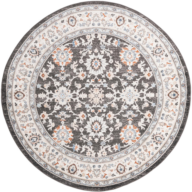 Fume Gray 7' 10 x 7' 10 Charlotte Round Area Rug 100% Polypropylene With Jute Backing Traditional Classical Durable Carpet for Living Dining Office Rooms for Sale at Rug Engine