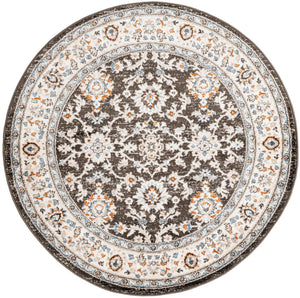 Fume Gray 5' 3 x 5' 3 Charlotte Round Area Rug 100% Polypropylene With Jute Backing Traditional Classical Durable Carpet for Living Dining Office Rooms for Sale at Rug Engine