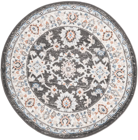 Fume Gray 3' 1 x 3' 1 Charlotte Round Area Rug 100% Polypropylene With Jute Backing Traditional Classical Durable Carpet for Living Dining Office Rooms for Sale at Rug Engine