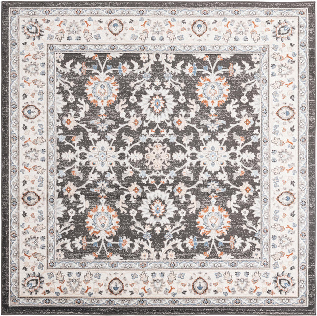 Fume Gray 7' 10 x 7' 10 Charlotte Square Area Rug 100% Polypropylene With Jute Backing Traditional Classical Durable Carpet for Living Dining Office Rooms for Sale at Rug Engine