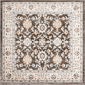Fume Gray 7' 10 x 7' 10 Charlotte Square Area Rug 100% Polypropylene With Jute Backing Traditional Classical Durable Carpet for Living Dining Office Rooms for Sale at Rug Engine