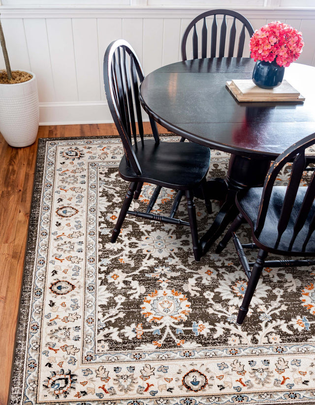 Fume Gray 7' 10 x 7' 10 Charlotte Square Area Rug 100% Polypropylene With Jute Backing Traditional Classical Durable Carpet for Living Dining Office Rooms for Sale at Rug Engine