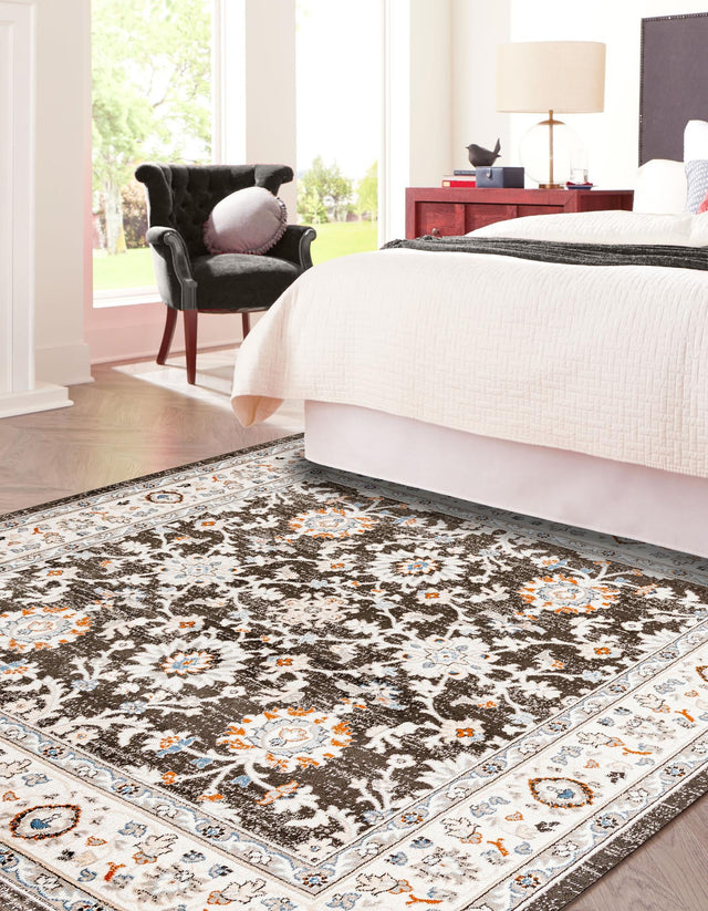 Fume Gray 7' 10 x 7' 10 Charlotte Square Area Rug 100% Polypropylene With Jute Backing Traditional Classical Durable Carpet for Living Dining Office Rooms for Sale at Rug Engine