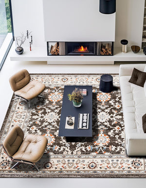 Fume Gray 7' 10 x 7' 10 Charlotte Square Area Rug 100% Polypropylene With Jute Backing Traditional Classical Durable Carpet for Living Dining Office Rooms for Sale at Rug Engine