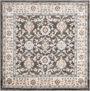 Fume Gray 5' 3 x 5' 3 Charlotte Square Area Rug 100% Polypropylene With Jute Backing Traditional Classical Durable Carpet for Living Dining Office Rooms for Sale at Rug Engine