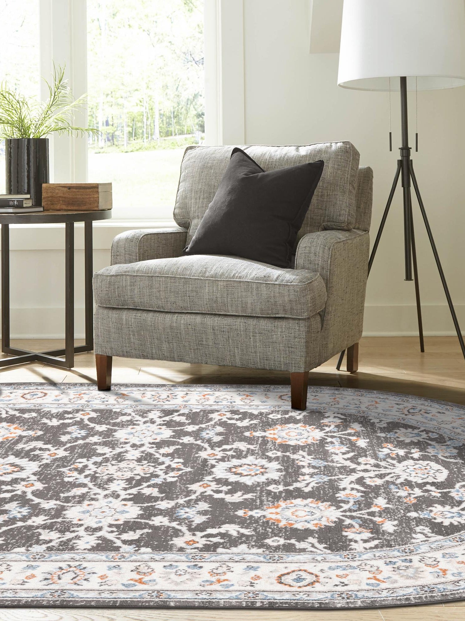 Fume Gray 7' 10 x 10' Charlotte Oval Area Rug 100% Polypropylene With Jute Backing Traditional Classical Durable Carpet for Living Dining Office Rooms for Sale at Rug Engine