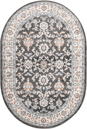 Fume Gray 4' 1 x 6' 1 Charlotte Oval Area Rug 100% Polypropylene With Jute Backing Traditional Classical Durable Carpet for Living Dining Office Rooms for Sale at Rug Engine