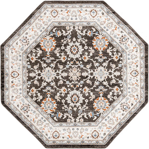 Fume Gray 7' 10 x 7' 10 Charlotte Octagon Area Rug 100% Polypropylene With Jute Backing Traditional Classical Durable Carpet for Living Dining Office Rooms for Sale at Rug Engine