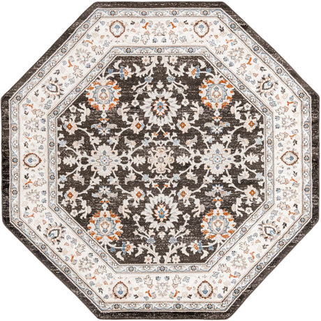 Fume Gray 7' 10 x 7' 10 Charlotte Octagon Area Rug 100% Polypropylene With Jute Backing Traditional Classical Durable Carpet for Living Dining Office Rooms for Sale at Rug Engine