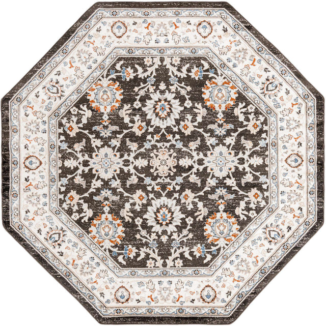 Fume Gray 7' 10 x 7' 10 Charlotte Octagon Area Rug 100% Polypropylene With Jute Backing Traditional Classical Durable Carpet for Living Dining Office Rooms for Sale at Rug Engine