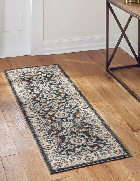 Fume Gray 2' x 6' 1 Charlotte Runner Area Rug 100% Polypropylene With Jute Backing Traditional Classical Durable Carpet for Living Dining Office Rooms for Sale at Rug Engine
