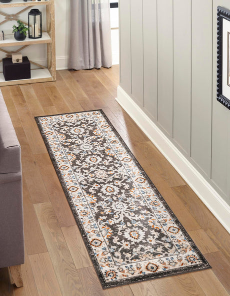 Fume Gray 2' x 6' 1 Charlotte Runner Area Rug 100% Polypropylene With Jute Backing Traditional Classical Durable Carpet for Living Dining Office Rooms for Sale at Rug Engine