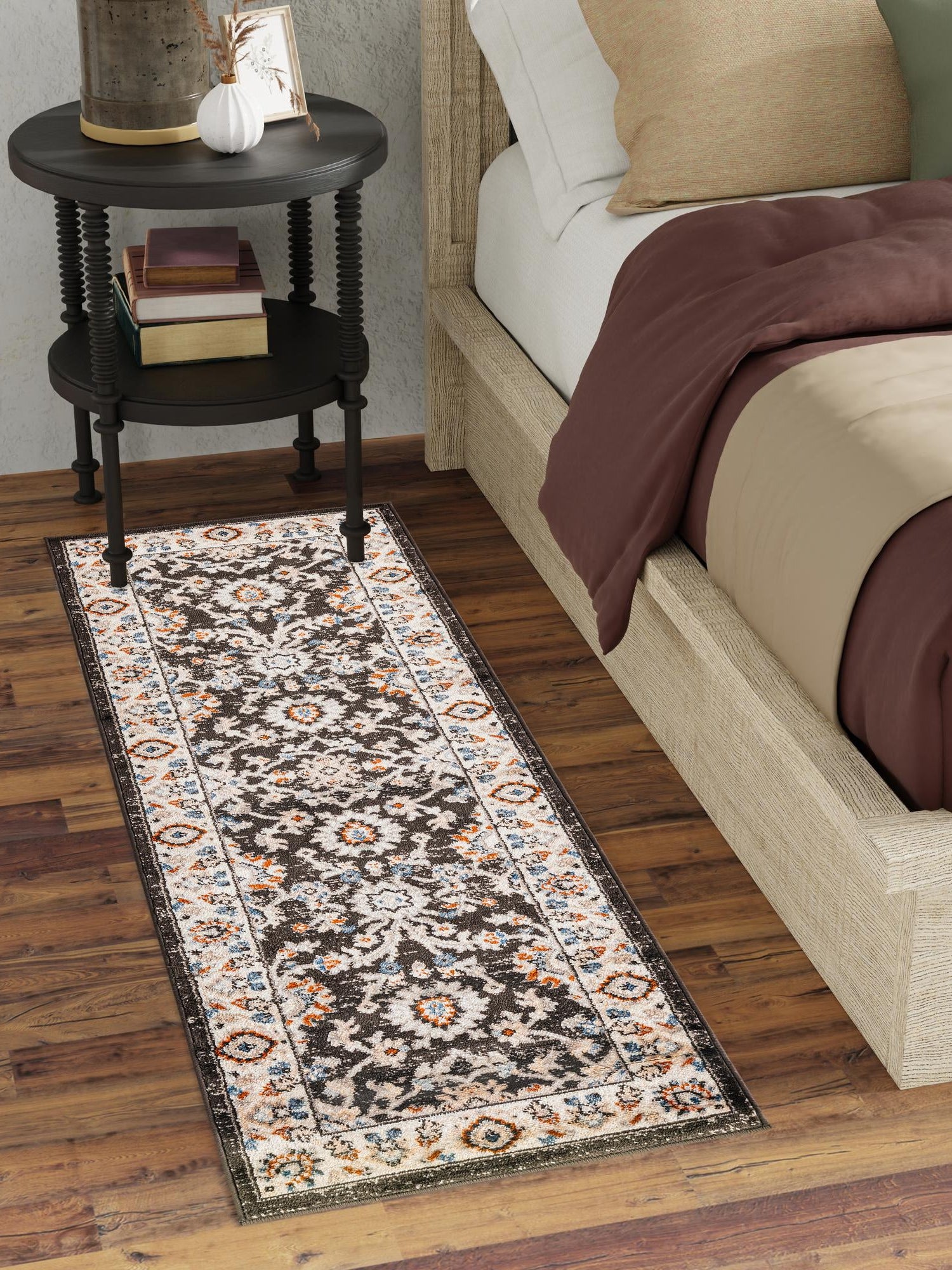 Fume Gray 3' 1 x 16' 5 Charlotte Runner Area Rug 100% Polypropylene With Jute Backing Traditional Classical Durable Carpet for Living Dining Office Rooms for Sale at Rug Engine