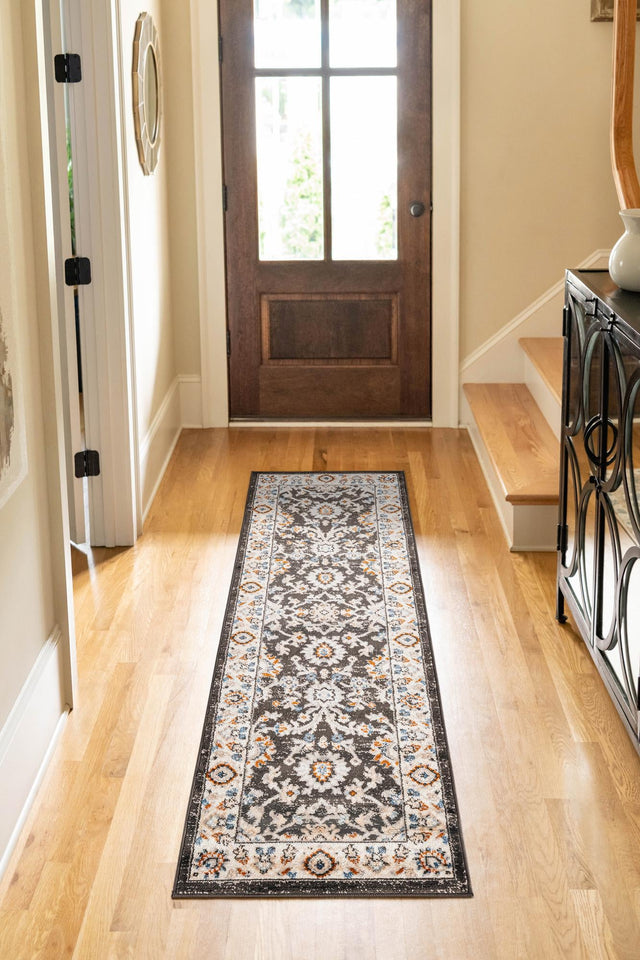 Fume Gray 3' 1 x 13' 1 Charlotte Runner Area Rug 100% Polypropylene With Jute Backing Traditional Classical Durable Carpet for Living Dining Office Rooms for Sale at Rug Engine