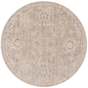 Gray 7' x 7' Lola Round Area Rug Polypropylene With Jute Backing Traditional Pattern Easy Clean Carpet for Home Interior Design for Sale at Rug Engine