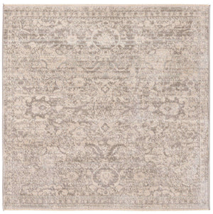 Gray 3' 11 x 3' 11 Lola Square Area Rug Polypropylene With Jute Backing Traditional Pattern Easy Clean Carpet for Home Interior Design for Sale at Rug Engine