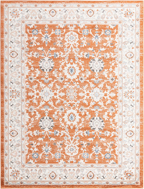 Rust Red 9' x 12' Charlotte Rectangle Area Rug 100% Polypropylene With Jute Backing Traditional Classical Durable Carpet for Living Dining Office Rooms for Sale at Rug Engine
