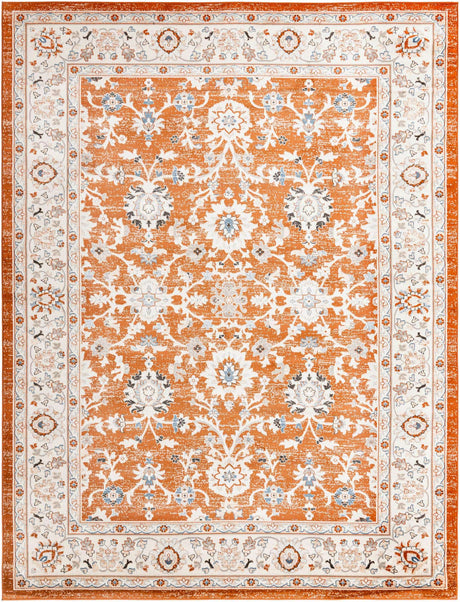 Rust Red 9' x 12' Charlotte Rectangle Area Rug 100% Polypropylene With Jute Backing Traditional Classical Durable Carpet for Living Dining Office Rooms for Sale at Rug Engine