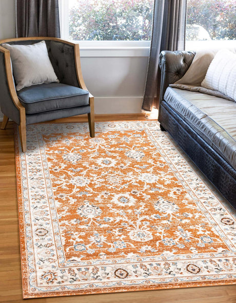 Rust Red 7' 1 x 10' Charlotte Rectangle Area Rug 100% Polypropylene With Jute Backing Traditional Classical Durable Carpet for Living Dining Office Rooms for Sale at Rug Engine