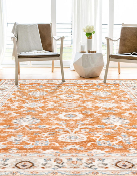 Rust Red 9' x 12' Charlotte Rectangle Area Rug 100% Polypropylene With Jute Backing Traditional Classical Durable Carpet for Living Dining Office Rooms for Sale at Rug Engine